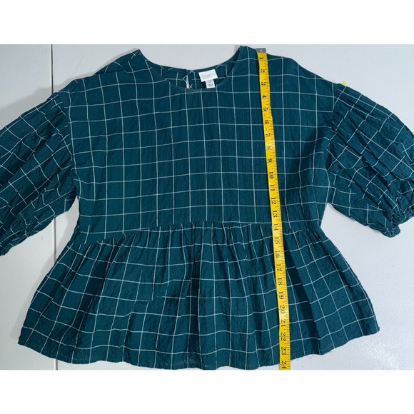 A New Day Women Medium Top Puff Sleeve Classic Holiday Interview Preppy - Picture 3 of 7